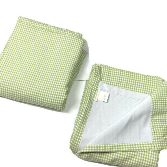 Pottery Barn Curtains Green Gingham Panels Drapes - Picture 3 of 6